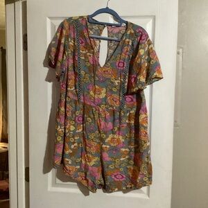 Floral V-Neck Women's romper